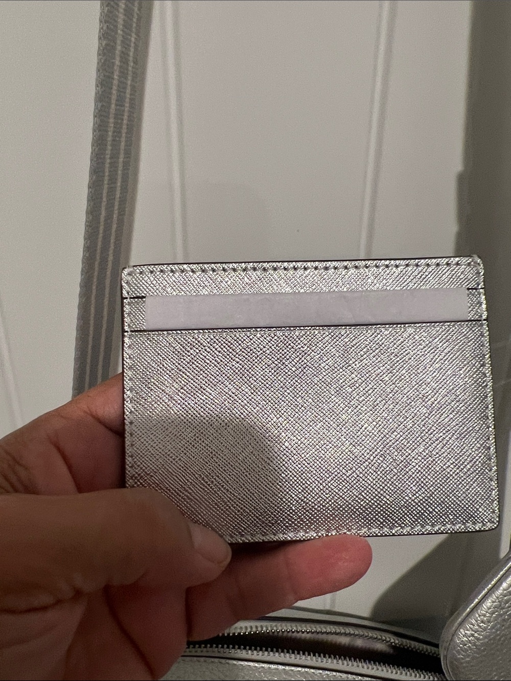 kate spade ♠️ Silver Pebbled Crossbody Camera Purse-strap w/ wallet & coin purse - Picture 10 of 16